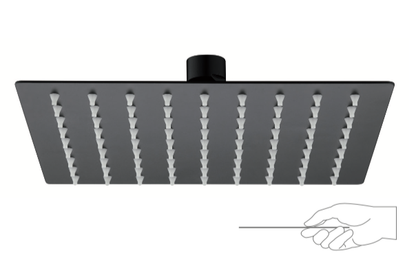 Anti-limescale ABS shower head 25x25cm