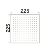 Extra-flat shower head ABS 22.5x22.5cm
