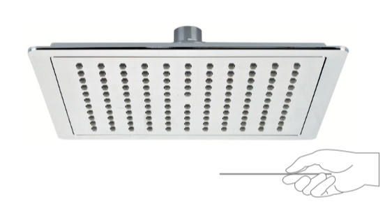 Extra-flat shower head ABS 22.5x22.5cm