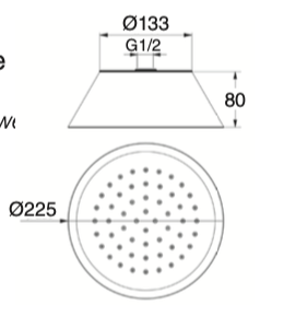 Stainless steel shower head. Ø22.5