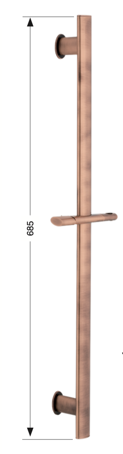 Oval brass shower sliding bar