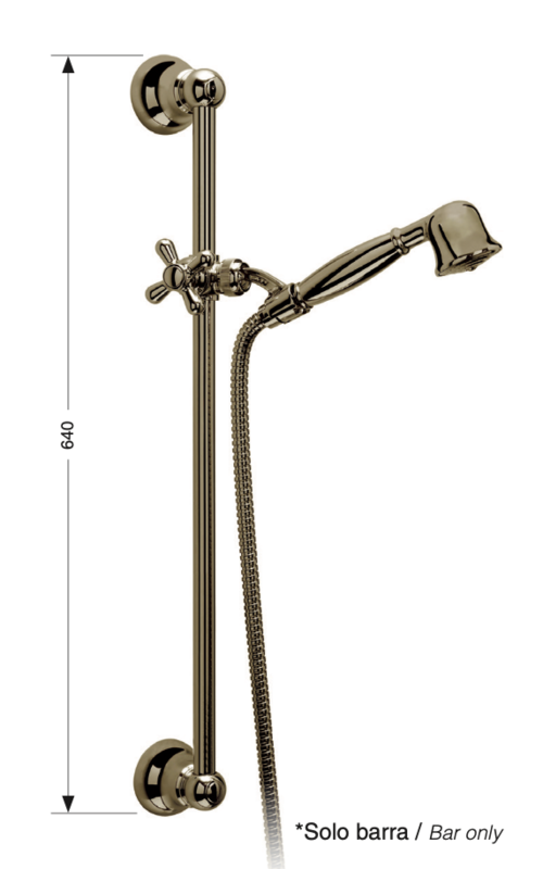 Brass shower sliding bar Época