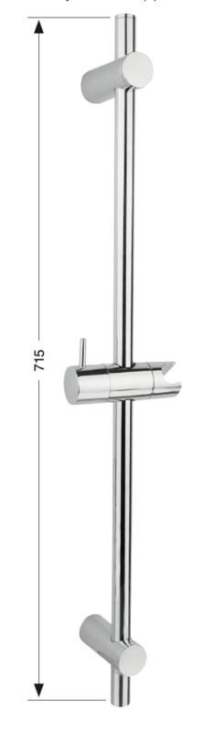 Sliding bar with adjustable support Izas