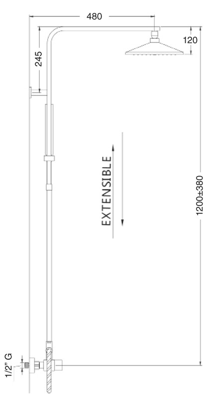 Gaudí thermostatic shower column