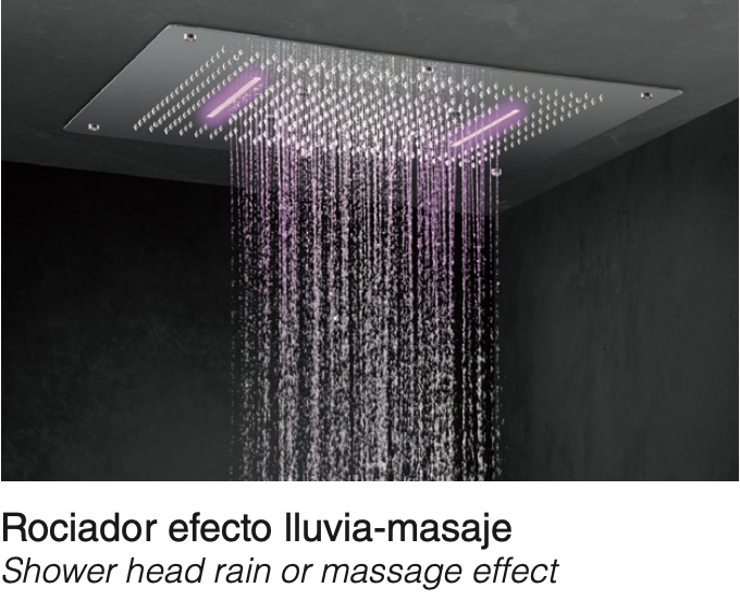 Rain-massage shower head 80x60cm