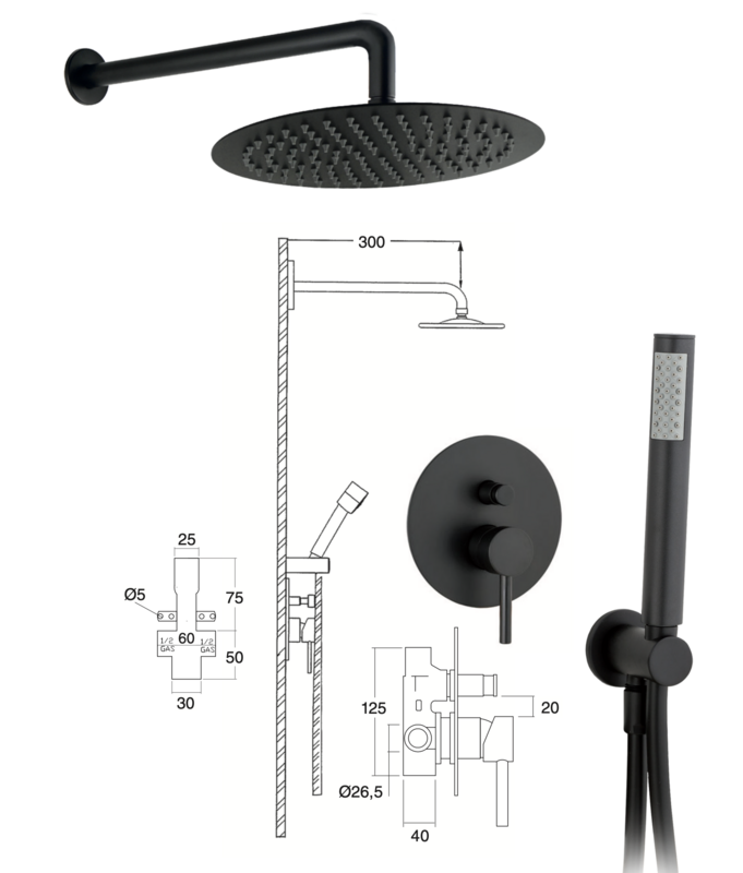 Built-in shower set Izas