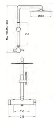 Columna ducha exterior monomando Eriste