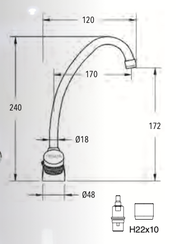Ebro washbasin tap 1 water