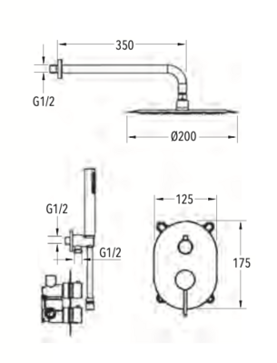 Columna ducha empotrar monomando Eriste