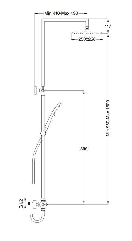 Moncayo thermostatic shower column