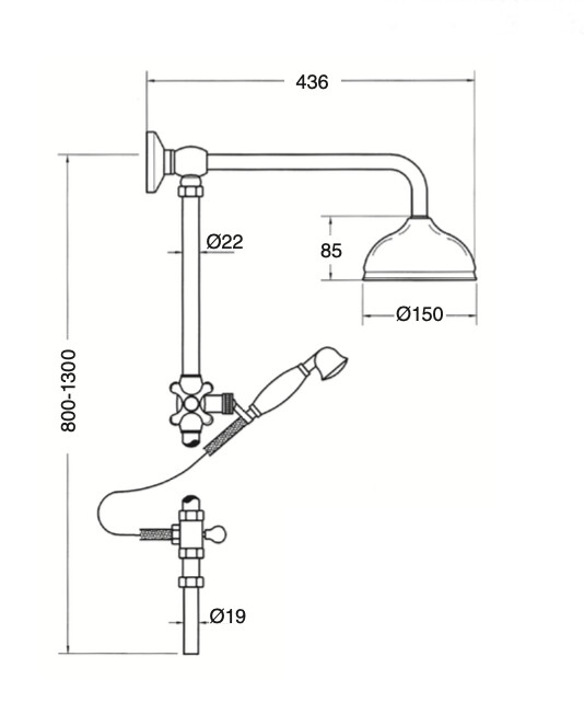 Lanuza single-lever shower column