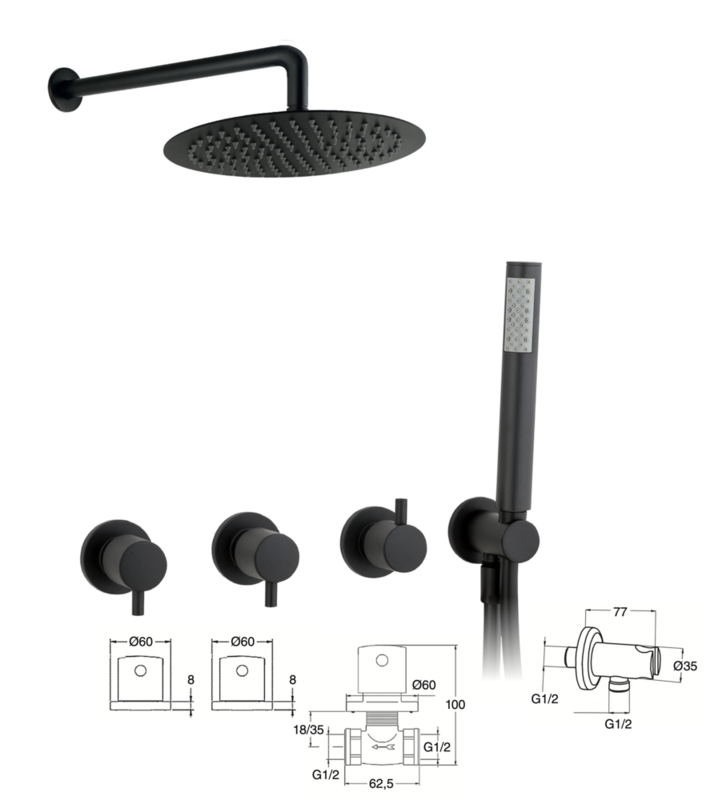 Built-in shower battery Izas