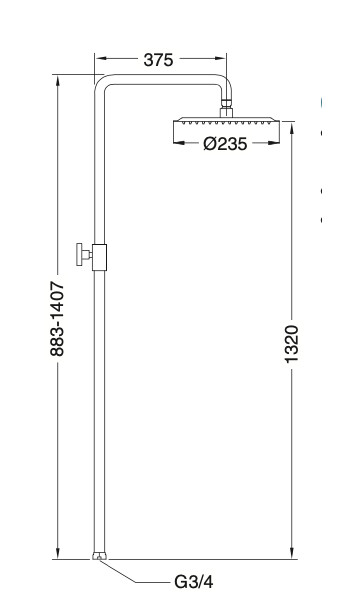 Ainsa thermostatic shower column