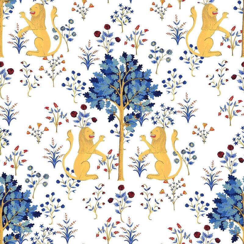 Medieval Tapestry Pure White by Brianda Fitz-James Stuart