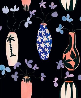 Vase of Paradise Charcoral by Lydia Delgado