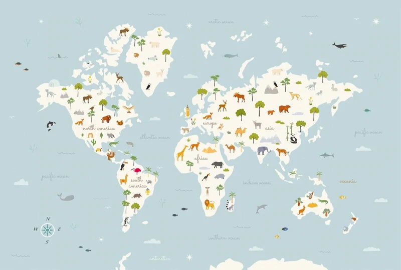 Animal Map Aqua