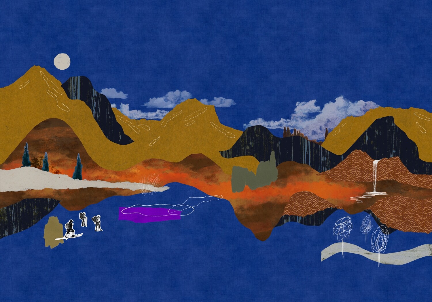 Landscape Collage Blue