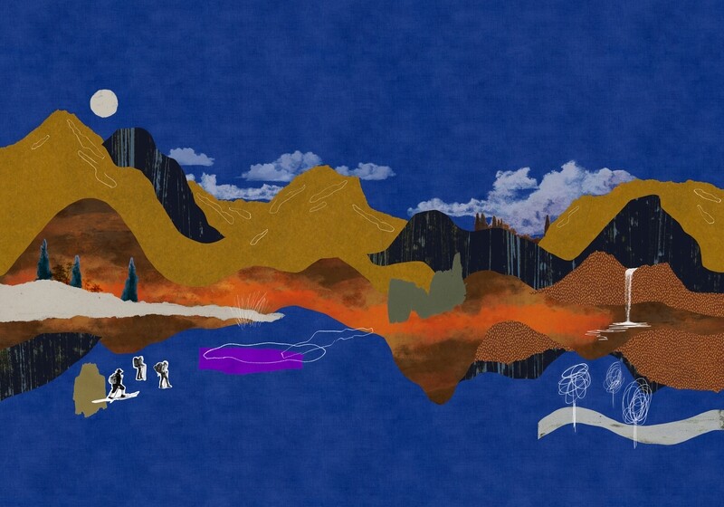 Landscape Collage Blue