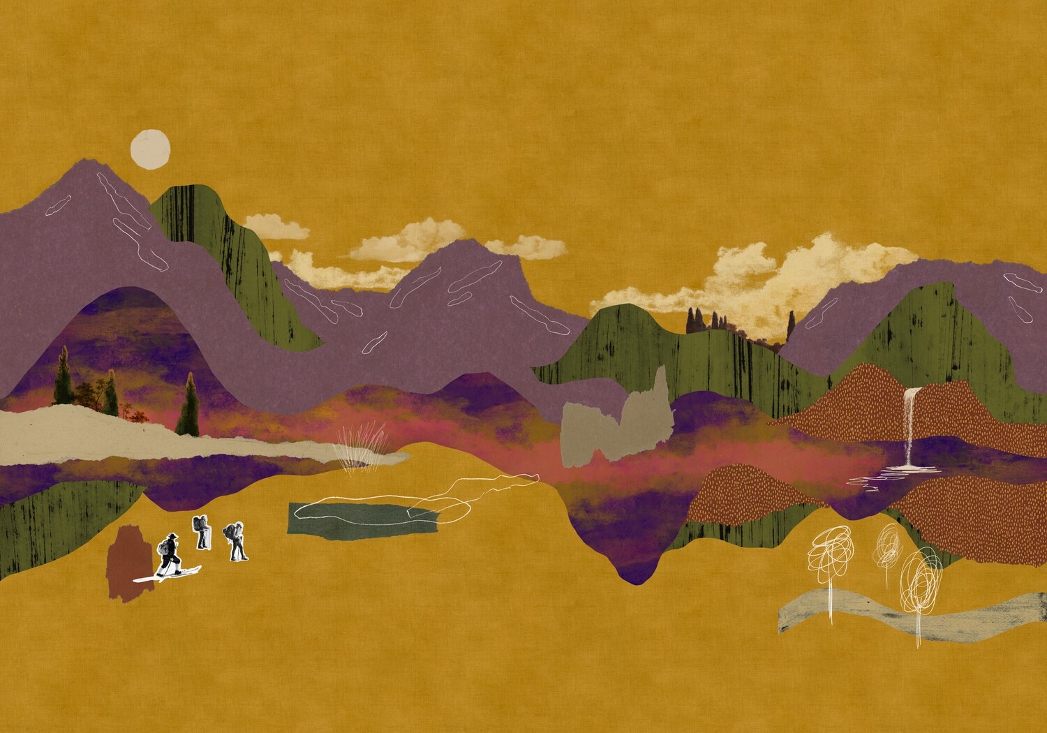 Landscape Collage Ocher