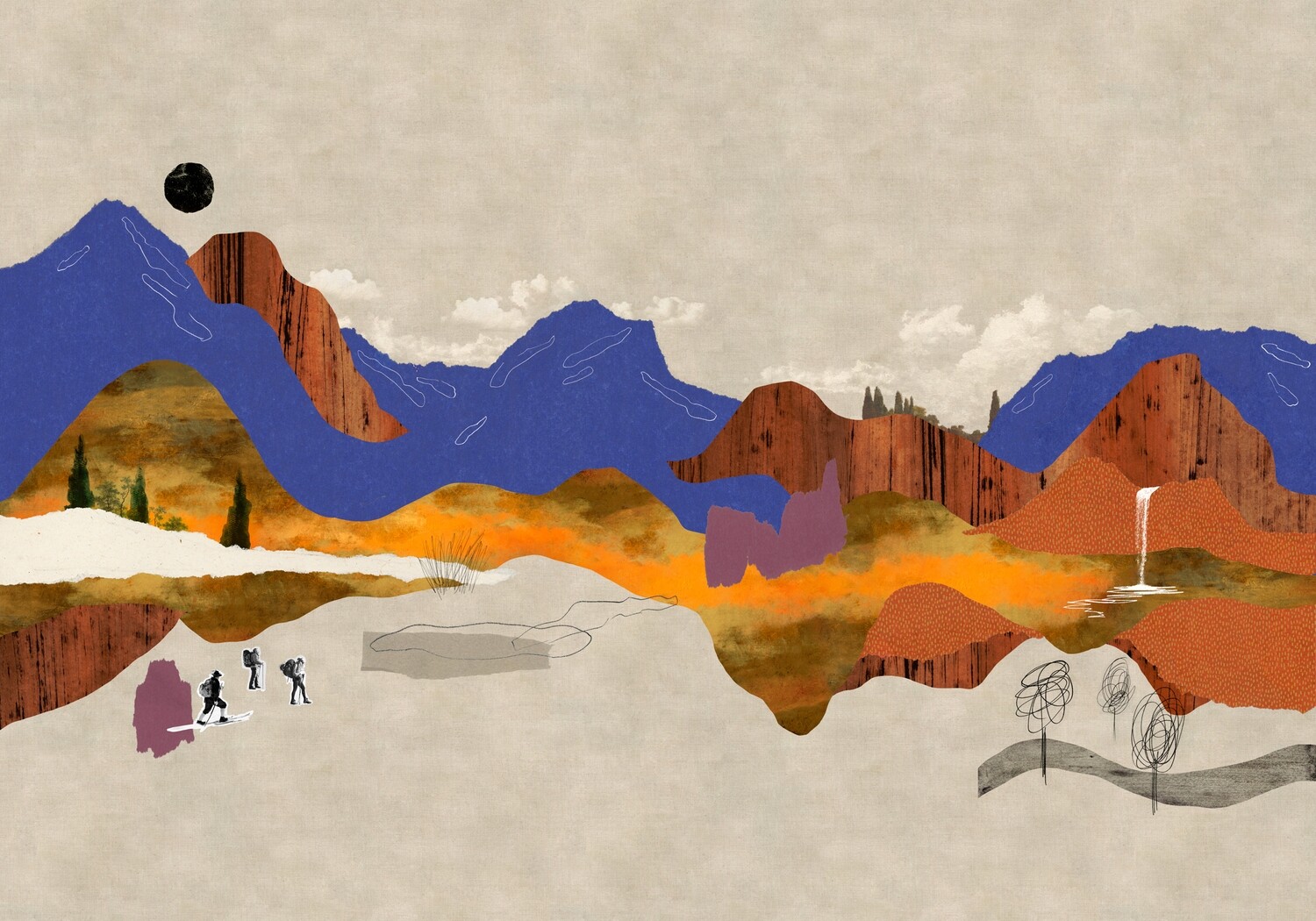 Landscape Collage Beige