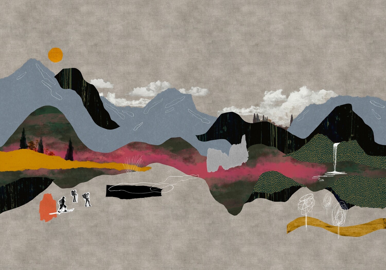 Landscape Collage Grey