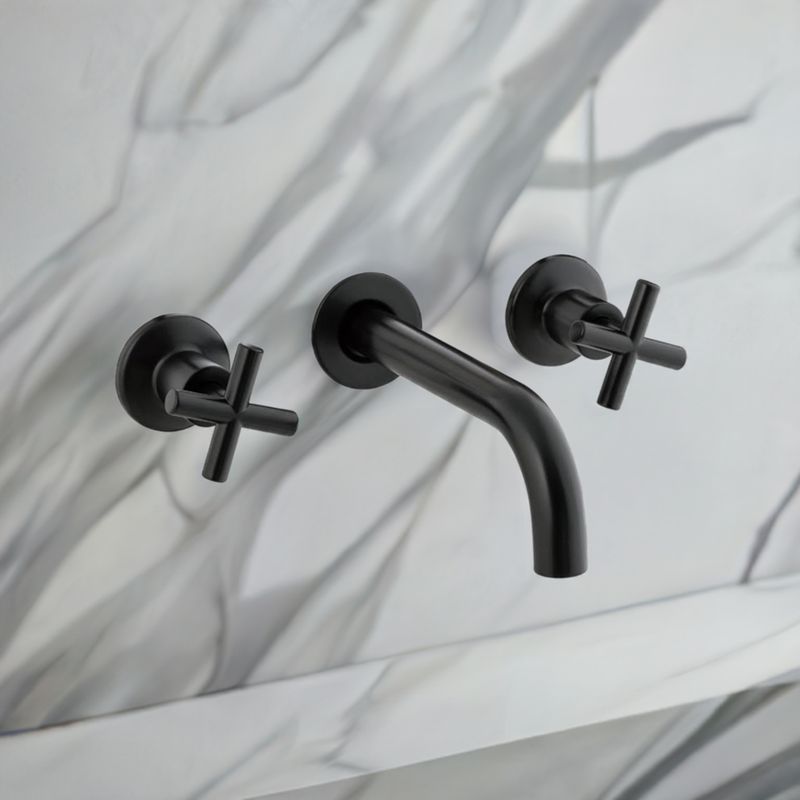 Wall-mounted washbasin mixer with central spout Jalón