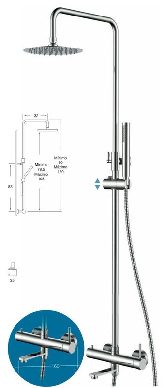 Thermostatic bath-shower mixer with Iris shower unit