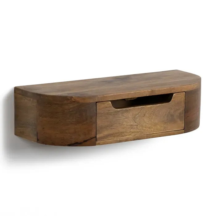 MESITA FLOTANTE MIEL MADERA DE MANGO 50x20x13cm