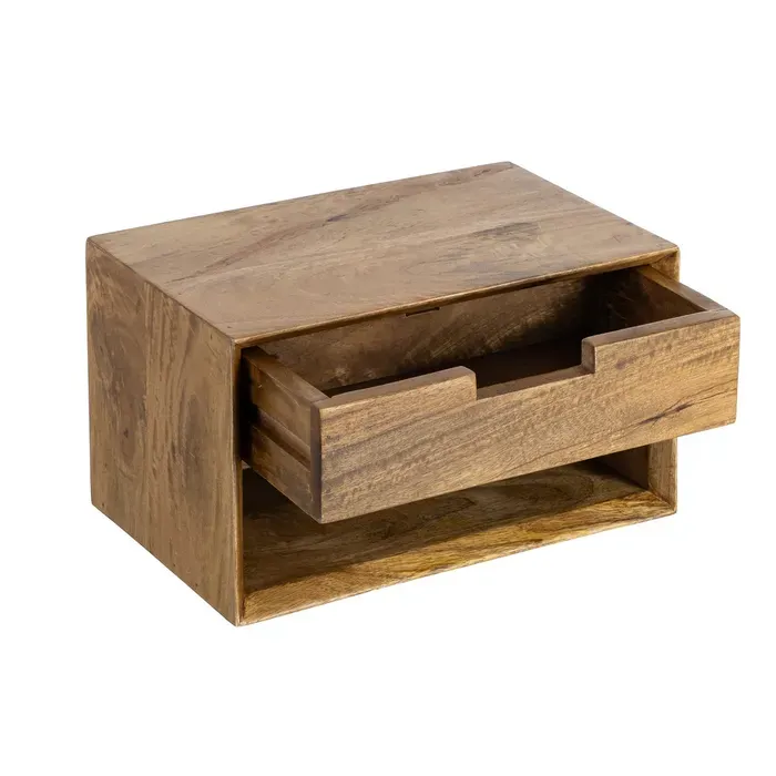 MESITA FLOTANTE MIEL MADERA DE MANGO 40x25x23cm