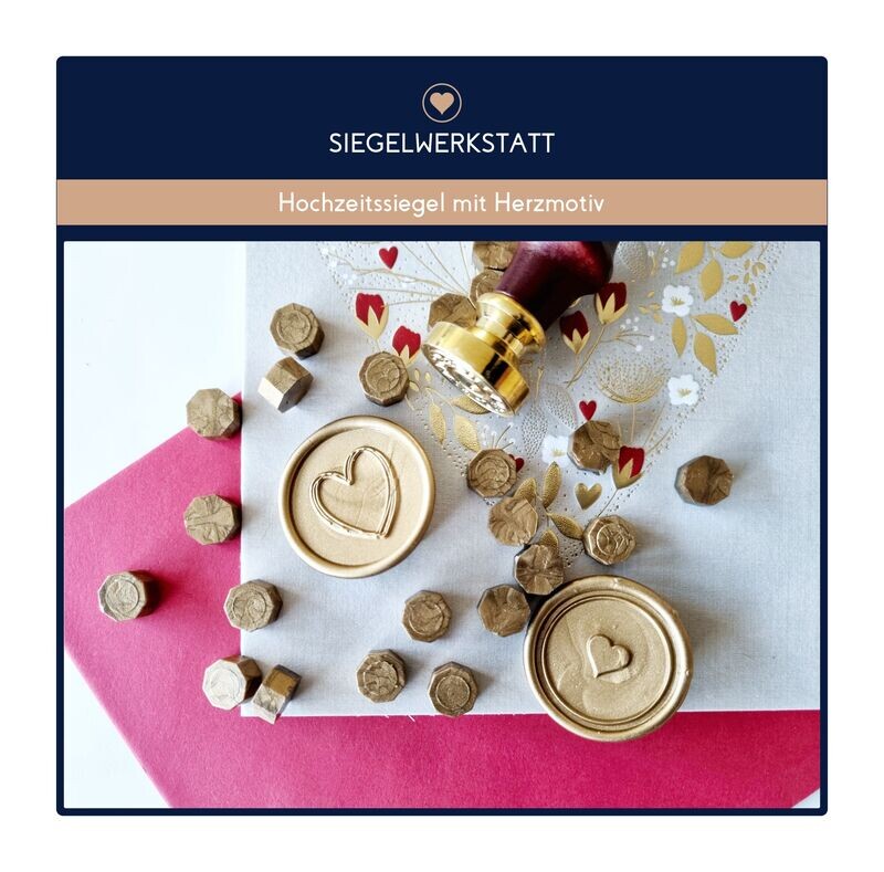 Siegel mit Herz für Hochzeit