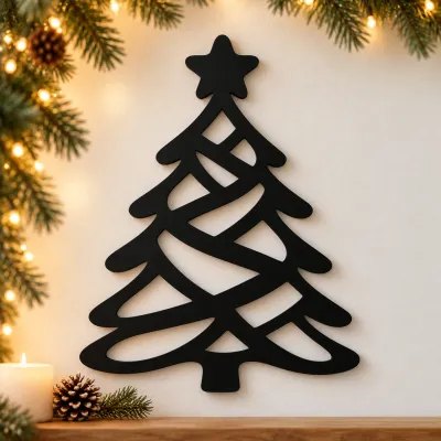 Weihnachtsbaum aus Acrylglas – geflochtenes Bänderdesign Weihnachtsbaum aus Acrylglas – geflochtenes Bänderdesign