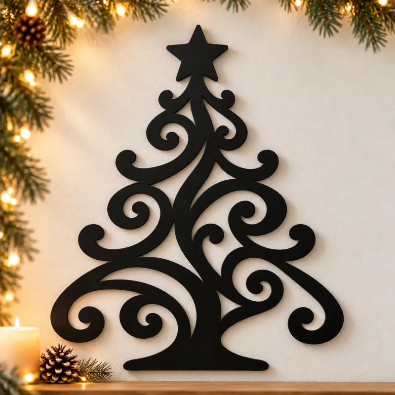 Weihnachtsbaum aus Acrylglas – verspielte Ranken &amp; Stern