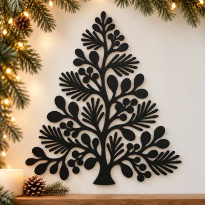 Weihnachtsbaum aus Acrylglas – botanische Zweige & Beeren Weihnachtsbaum aus Acrylglas – botanische Zweige & Beeren