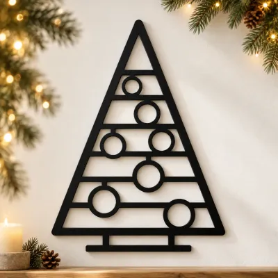 Acryl Wandbild Weihnachtsbaum – Kugelringe Acryl Wandbild Weihnachtsbaum – Kugelringe