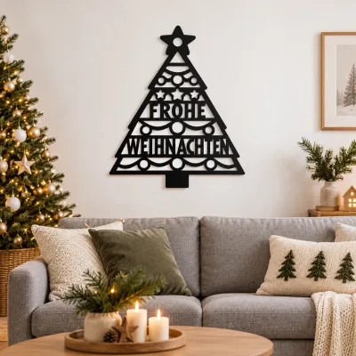Weihnachtsbaum aus Acrylglas – Frohe Weihnachten Weihnachtsbaum aus Acrylglas – Frohe Weihnachten