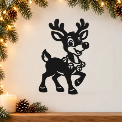 Tänzelnder Rudolf mit Glocken Tänzelnder Rudolf mit Glocken