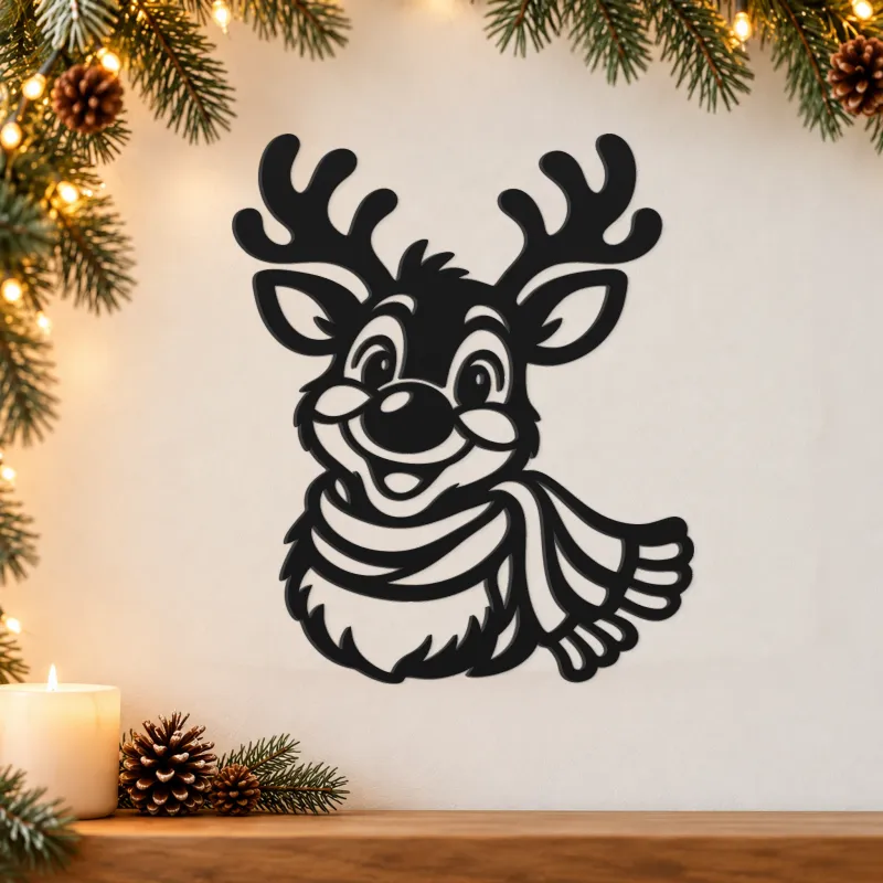 Fröhlicher Rudolf mit Schal aus Acryl