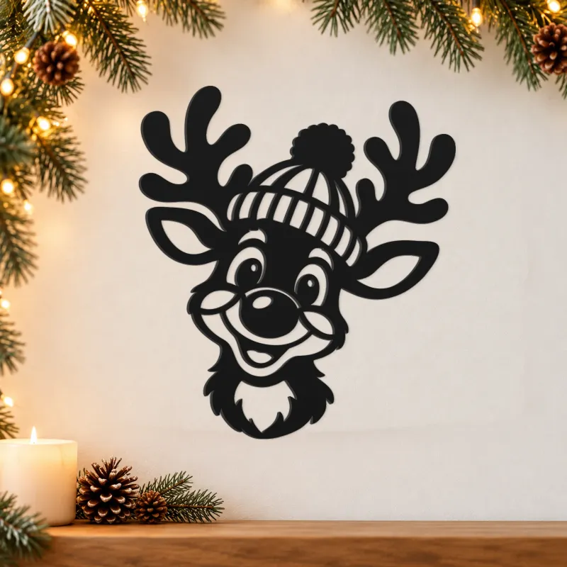 Winterlicher Rudolf mit Bommelmütze