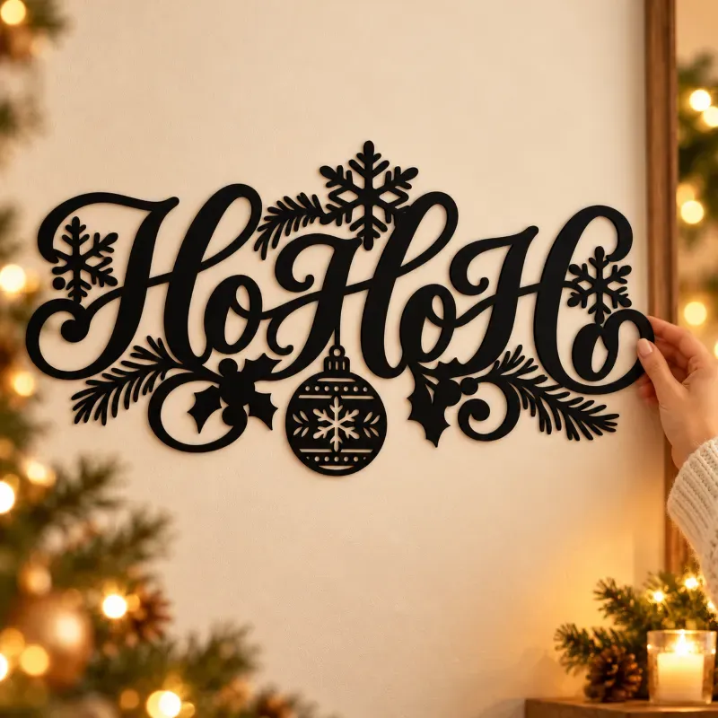 Ho Ho Ho Weihnachtsdeko aus Acryl mit Schneeflocken Ho Ho Ho Weihnachtsdeko aus Acryl mit Schneeflocken