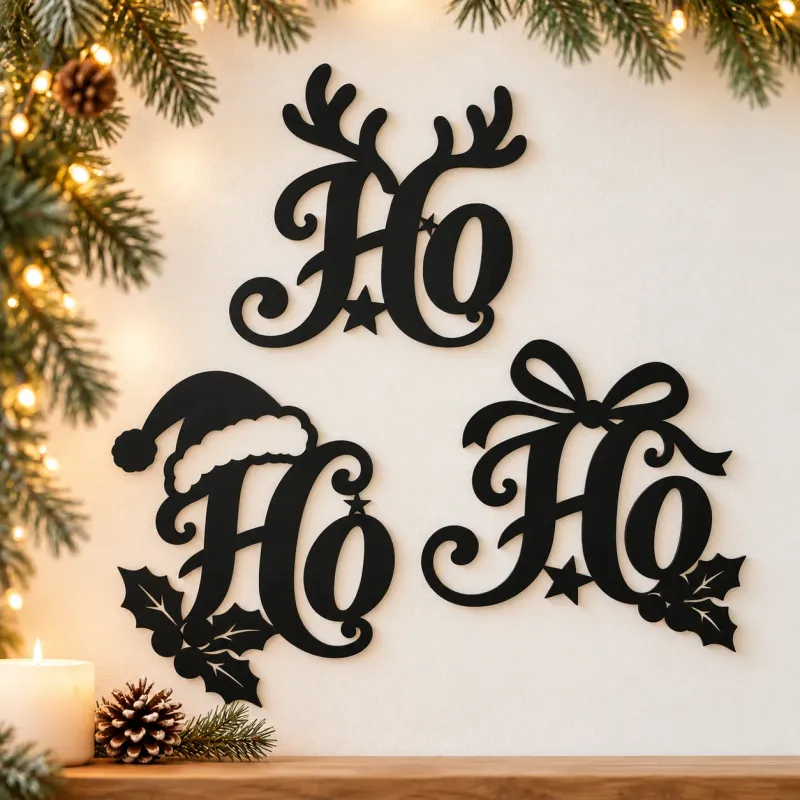 Ho Ho Ho – Weihnachtsdeko im 3er-Set mit Rentiergeweih