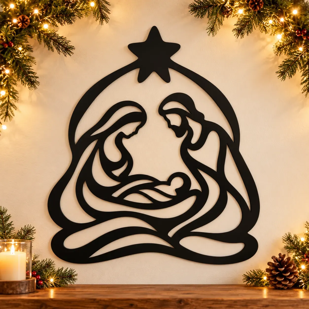 Acryl-Deko Weihnachtskrippe mit Stern Acryl-Deko Weihnachtskrippe mit Stern
