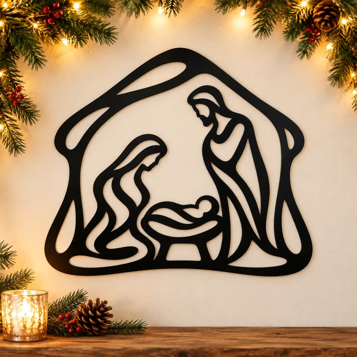Acryl-Deko Weihnachtskrippe im Stall Acryl-Deko Weihnachtskrippe im Stall