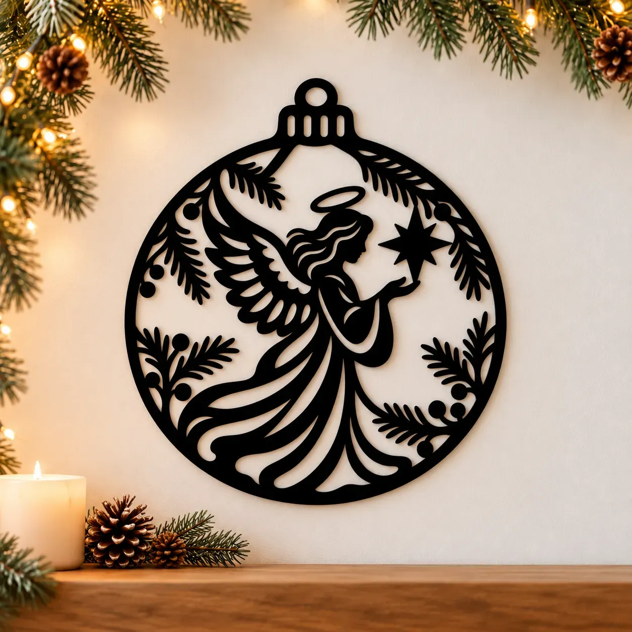 Acryl-Deko Weihnachtskugel - Engel mit Stern Acryl-Deko Weihnachtskugel - Engel mit Stern
