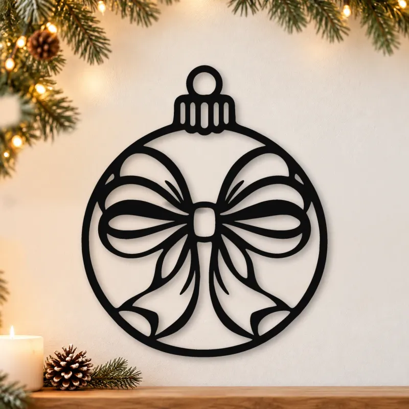 Acryl-Deko Weihnachtskugel - Große Schleife