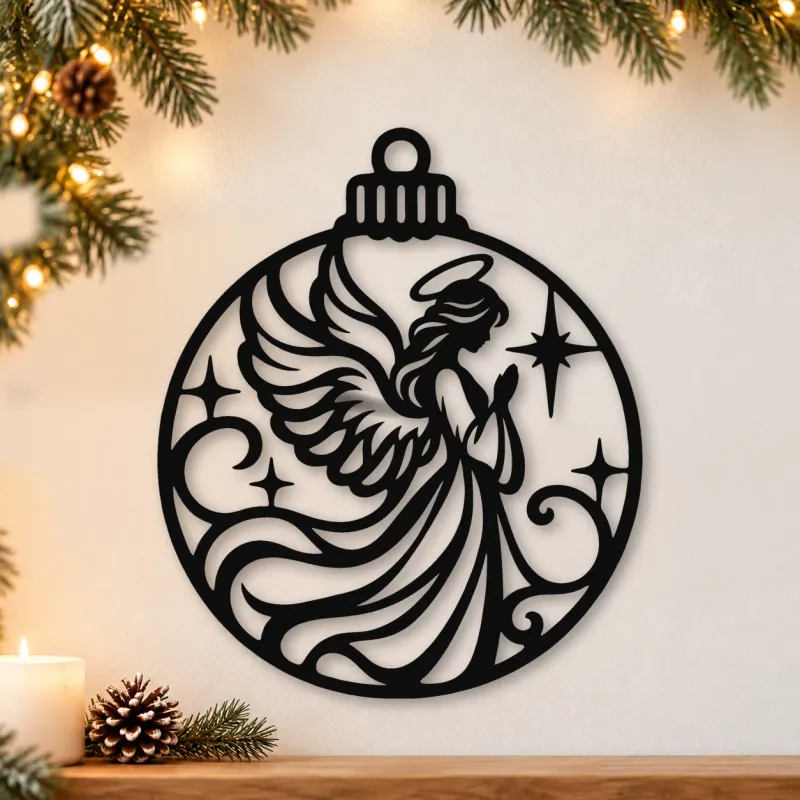 Acryl-Deko Weihnachtskugel - Engel mit Sternen