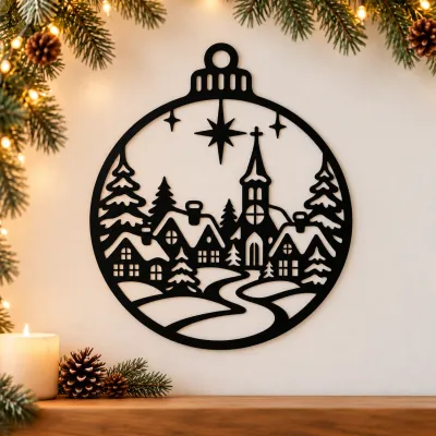Acryl-Deko Weihnachtskugel - Winterdorf Acryl-Deko Weihnachtskugel - Winterdorf