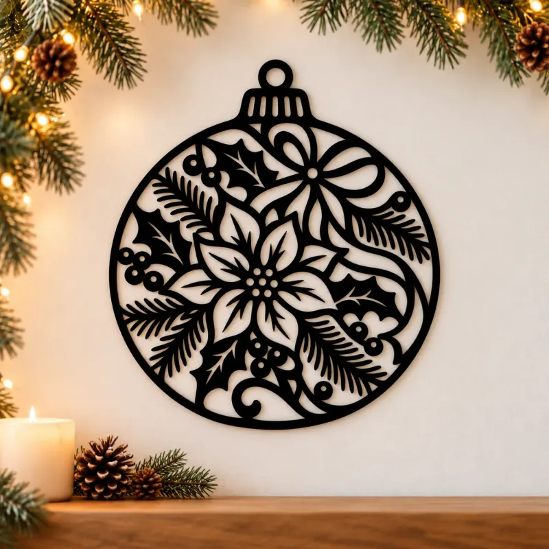Acryl-Deko Weihnachtskugel - Weihnachtssternblüte