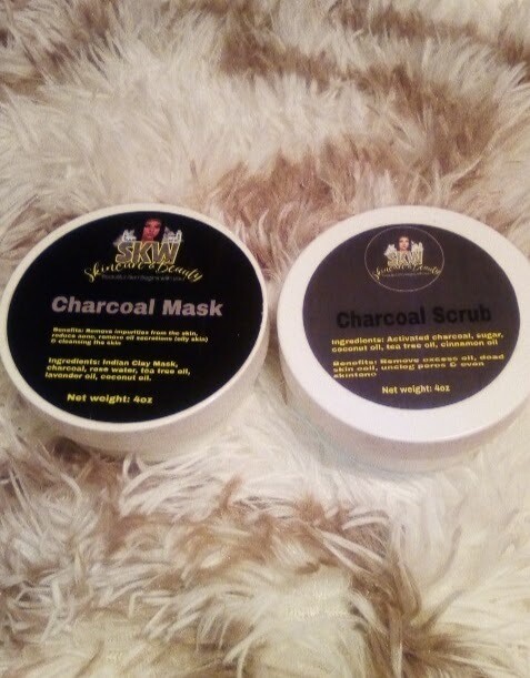 Charcoal mask &amp; charcoal scrub