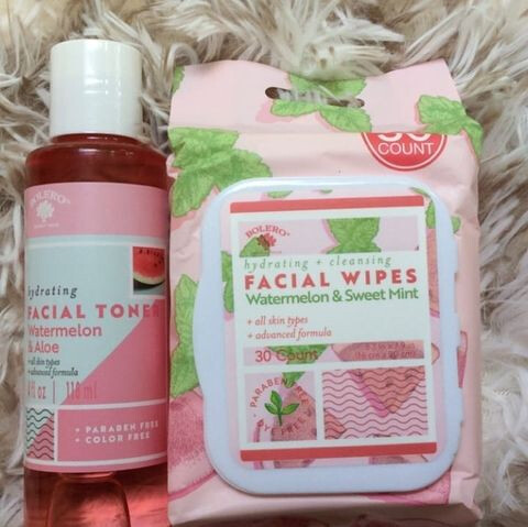 Watermelon &amp; aloe toner with watermelon &amp; sweet mint wipes