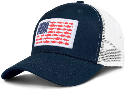 Premium Comfortable Fish American Flag Baseball Cap &amp; Fishing Cap.